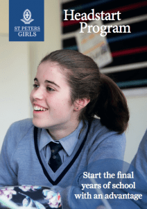 Headstart Program – St Peter's Girls' School